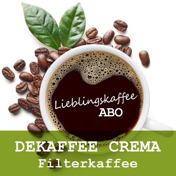 DEKAFFEE CREMA Filterkaffee im ABO: 2x 500g / Monat